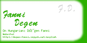 fanni degen business card